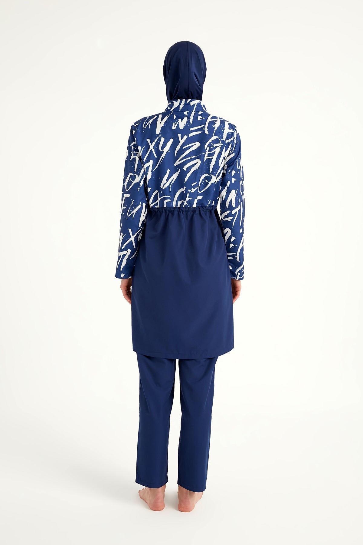 Navy Blue Full Coverage Modest Swimwear Set R2502 Covered Burkini Swimwear La Vie Bien Navy Blue Full Coverage Modest Swimwear Set R2502