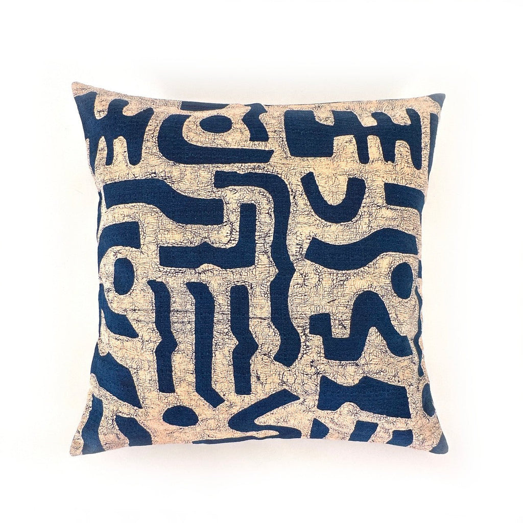 Navy Blue + Rosy Beige Bogo Marks Pillow Cover La Vie Bien Navy Blue + Rosy Beige Bogo Marks Pillow Cover