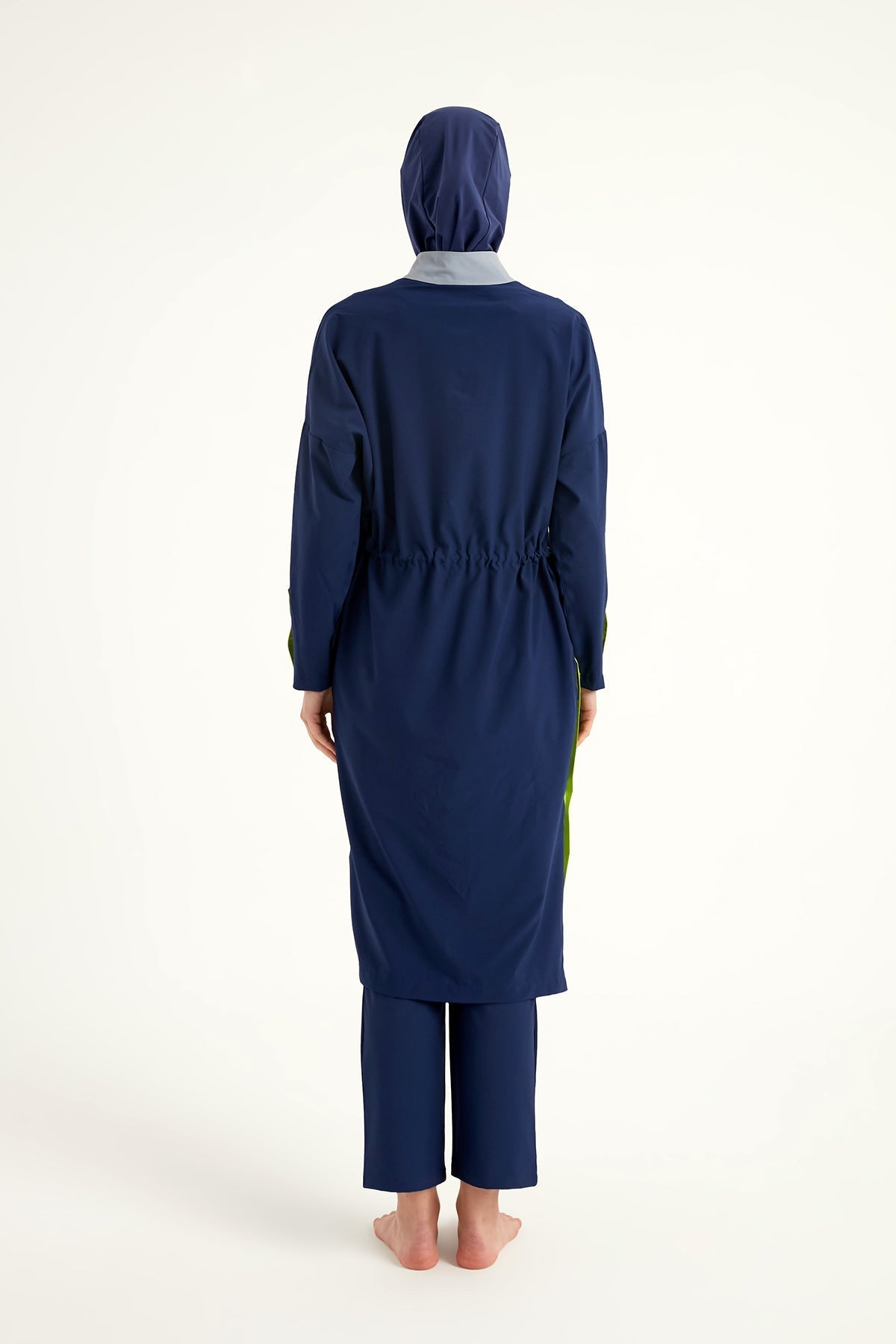 Navy Full Coverage Modest Swimsuit – Burkini with Adjustable Fit M2527-3 Covered Burkini Swimwear La Vie Bien Navy Full Coverage Modest Swimsuit – Burkini with Adjustable Fit M2527-3