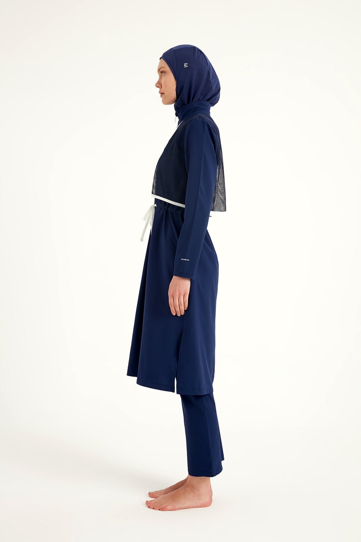 Navy Full Coverage Modest Swimwear Burkini Set M2506-2 Covered Burkini Swimwear La Vie Bien Navy Full Coverage Modest Swimwear Burkini Set M2506-2