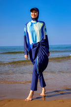 Navy Full Coverage Modest Swimwear Burkini Set M2513 Covered Burkini Swimwear La Vie Bien Navy Full Coverage Modest Swimwear Burkini Set M2513