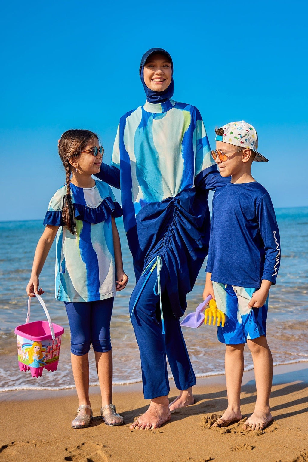 Navy Full Coverage Modest Swimwear Burkini Set M2513 Covered Burkini Swimwear La Vie Bien Navy Full Coverage Modest Swimwear Burkini Set M2513