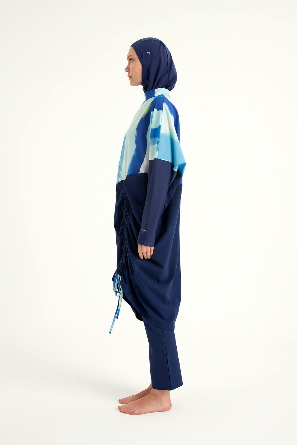 Navy Full Coverage Modest Swimwear Burkini Set M2513 Covered Burkini Swimwear La Vie Bien Navy Full Coverage Modest Swimwear Burkini Set M2513