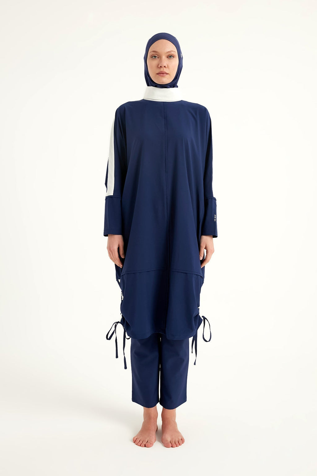 Navy Full Coverage Modest Swimwear Burkini Set M2521-2 Covered Burkini Swimwear La Vie Bien Navy Full Coverage Modest Swimwear Burkini Set M2521-2