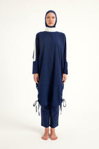 Navy Full Coverage Modest Swimwear Burkini Set M2521-2 Covered Burkini Swimwear La Vie Bien Navy Full Coverage Modest Swimwear Burkini Set M2521-2