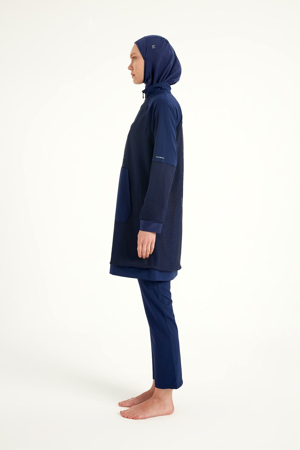 Navy Full Coverage Modest Swimwear Burkini Set M2534-2 Covered Burkini Swimwear La Vie Bien Navy Full Coverage Modest Swimwear Burkini Set M2534-2