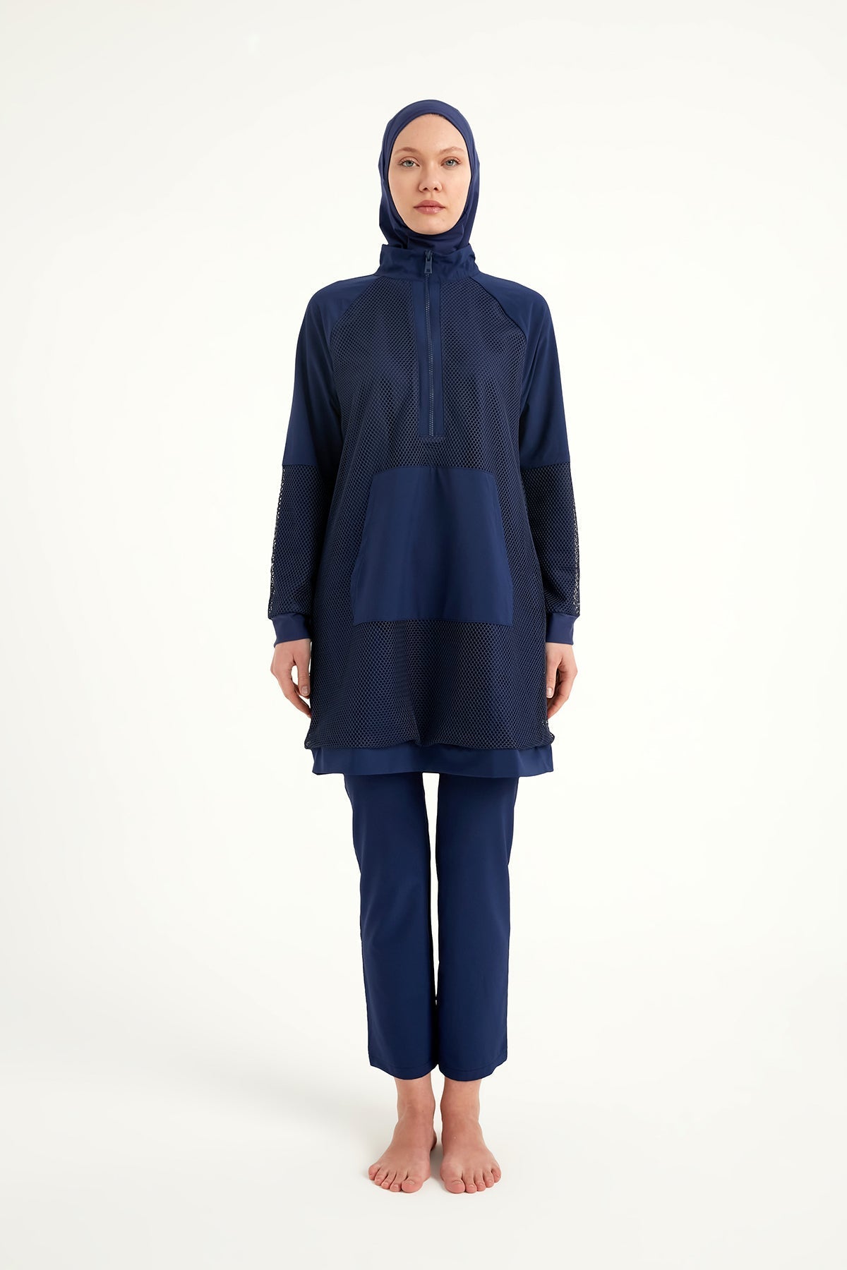 Navy Full Coverage Modest Swimwear Burkini Set M2534-2 Covered Burkini Swimwear La Vie Bien Navy Full Coverage Modest Swimwear Burkini Set M2534-2