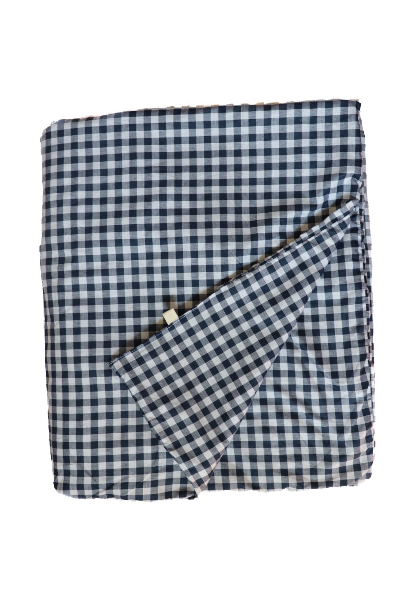 Navy Gingham Crib Quilted Blanket La Vie Bien Navy Gingham Crib Quilted Blanket