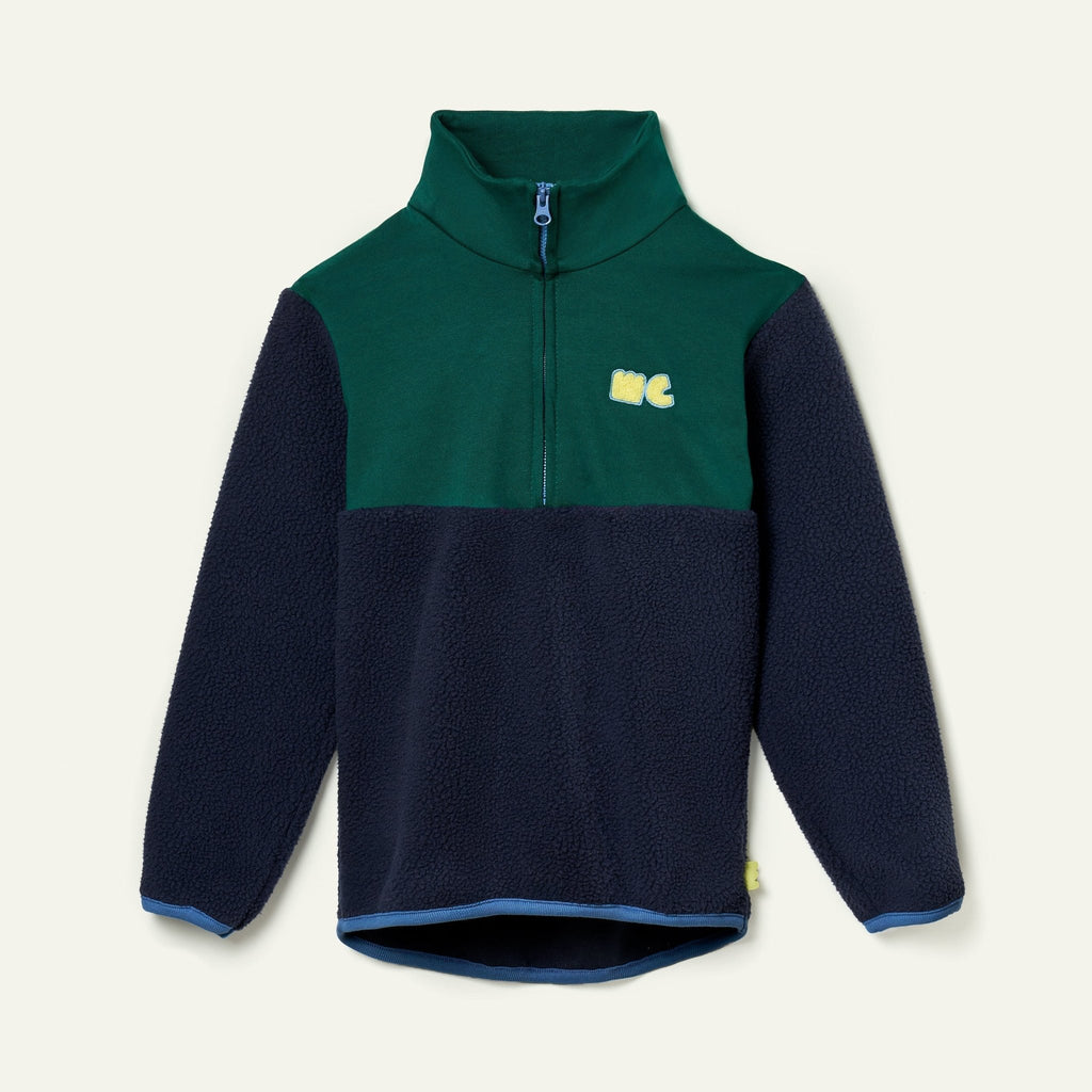 Navy Sherpa Zip up Jackets La Vie Bien Navy Sherpa Zip up