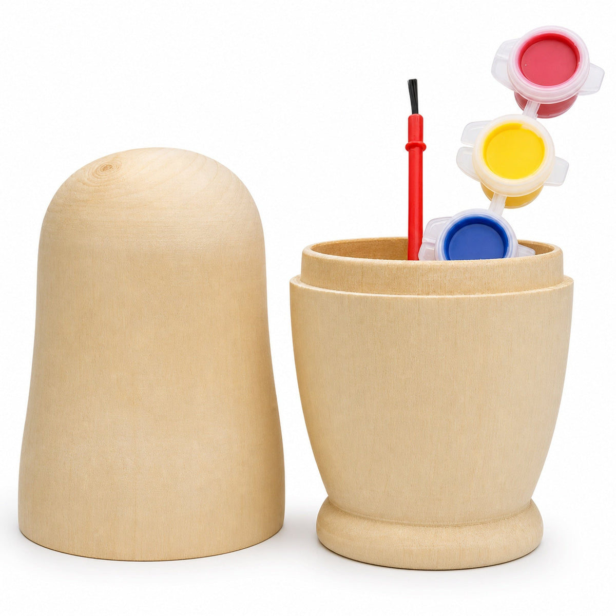 Unfinished Wooden Nesting Doll DIY Craft Blank for Painting 6.75 Inches