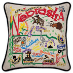 Nebraska Hand - Embroidered Pillow Pillows La Vie Bien Nebraska Hand - Embroidered Pillow