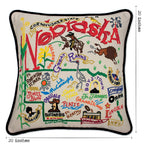 Nebraska Hand - Embroidered Pillow Pillows La Vie Bien Nebraska Hand - Embroidered Pillow