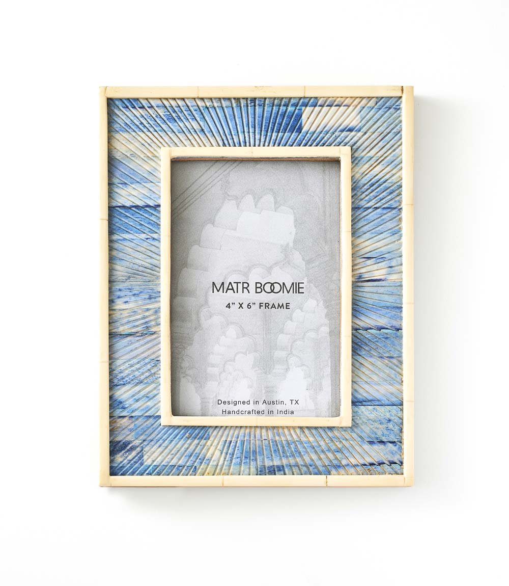 Neela 4x6 Picture Frame - Carved Bone HME stock line La Vie Bien Neela 4x6 Picture Frame - Carved Bone