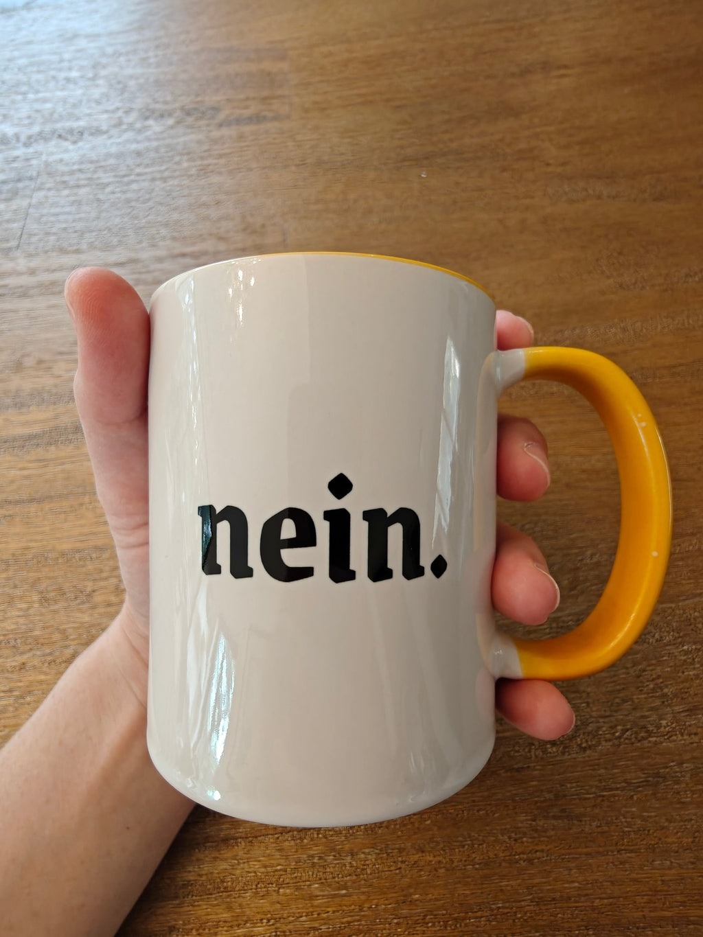 Nein. Mug — Minimalist German Word Coffee Cup (11oz & 15oz) Mug La Vie Bien Nein. Mug — Minimalist German Word Coffee Cup (11oz & 15oz)