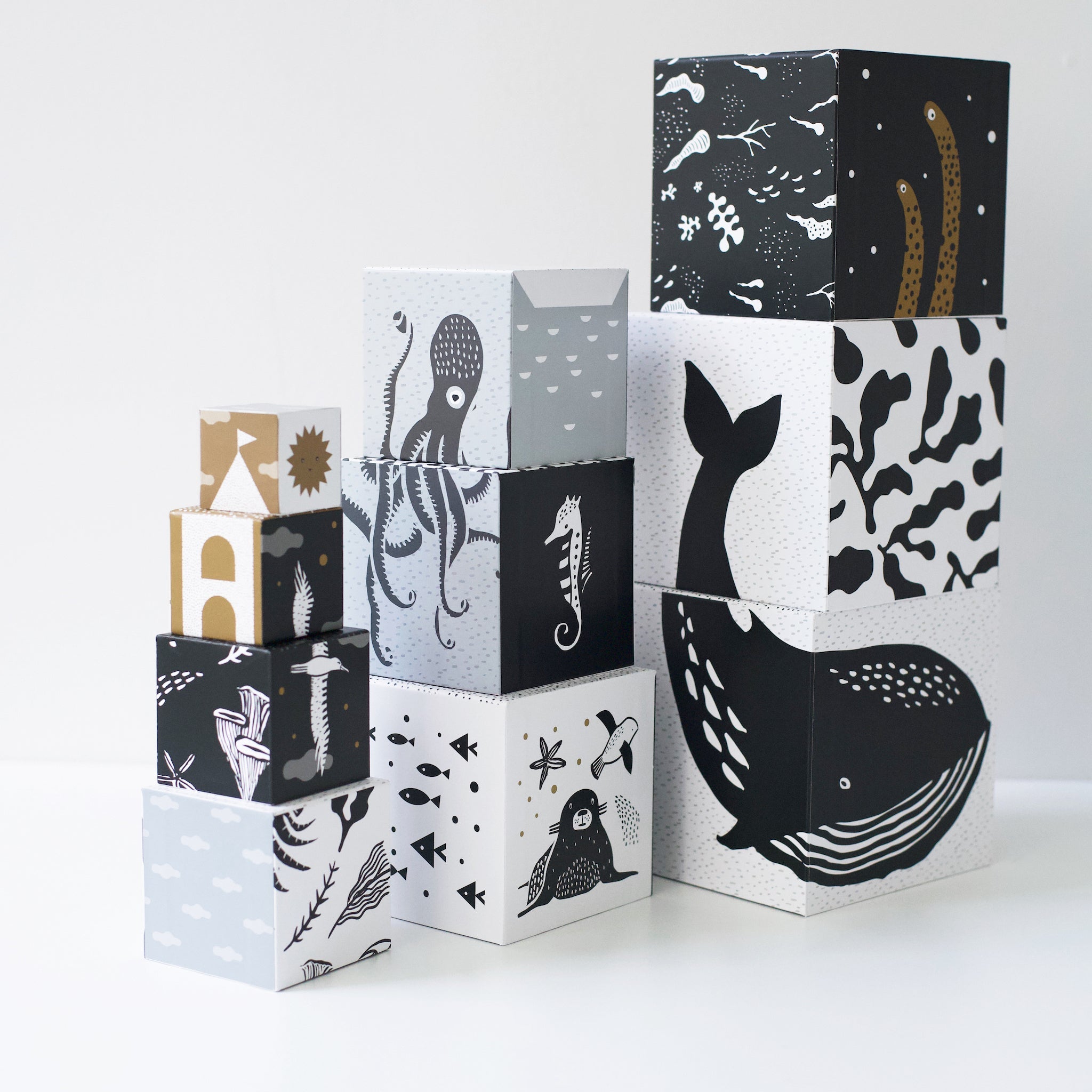 Nesting Blocks - Ocean Animals Toys La Vie Bien Nesting Blocks - Ocean Animals