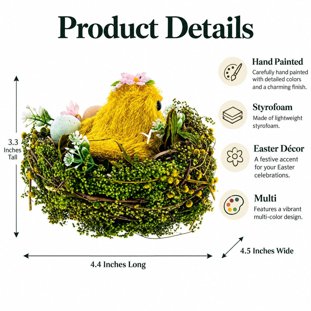 Nestled Chick Amidst Colorful Treasures Tabletop Figurine 3.3 Inches Tall Easter > Figurines La Vie Bien Nestled Chick Amidst Colorful Treasures Tabletop Figurine 3.3 Inches Tall