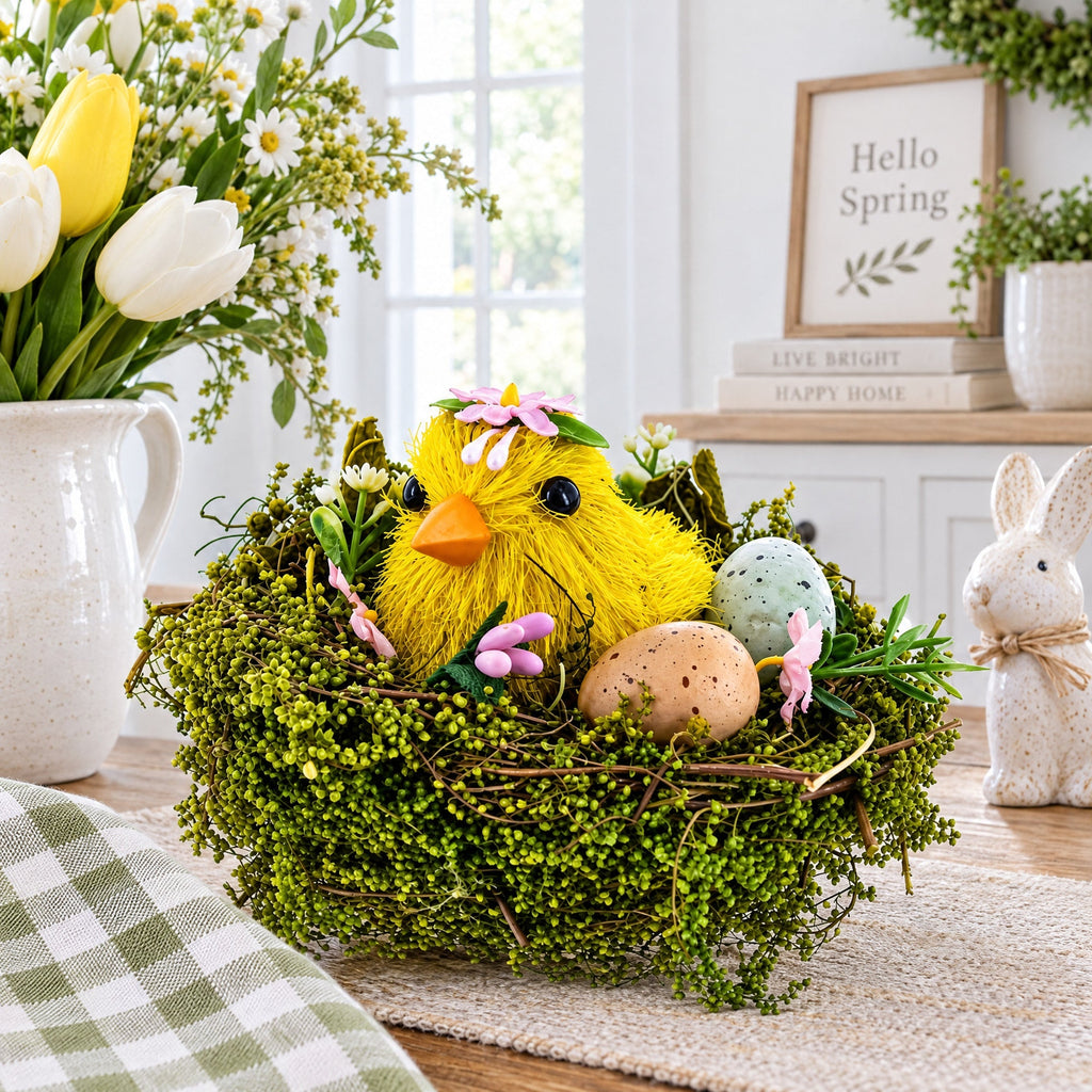 Nestled Chick Amidst Colorful Treasures Tabletop Figurine 3.3 Inches Tall Easter > Figurines La Vie Bien Nestled Chick Amidst Colorful Treasures Tabletop Figurine 3.3 Inches Tall