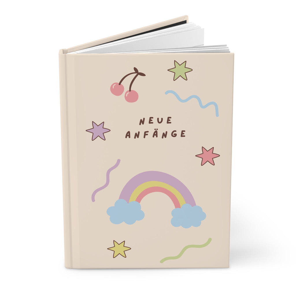 Neue Anfänge (New Beginnings) Hardcover Journal, Cute Rainbow & Doodles Notebook for mindfulness journaling or back to school Paper products La Vie Bien Neue Anfänge (New Beginnings) Hardcover Journal, Cute Rainbow & Doodles Notebook for mindfulness journaling or back to school