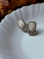 Neutral Daisy Bezel Studs by Shop Something Earthy
