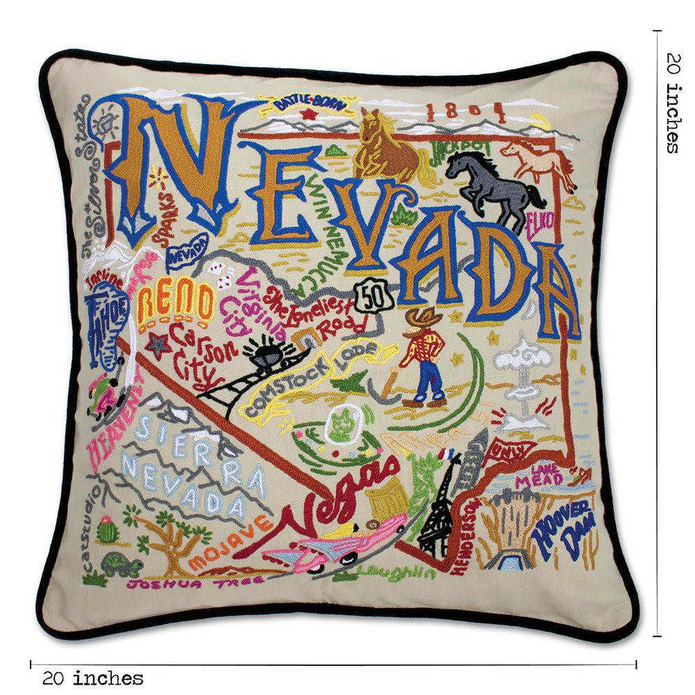 Nevada Hand - Embroidered Pillow Pillows La Vie Bien Nevada Hand - Embroidered Pillow