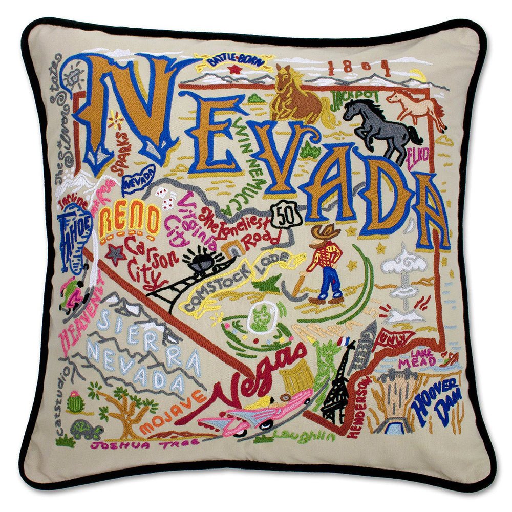 Nevada Hand - Embroidered Pillow Pillows La Vie Bien Nevada Hand - Embroidered Pillow