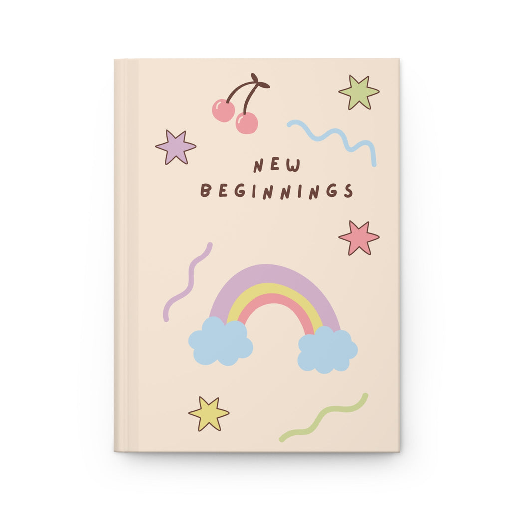 New Beginnings Hardcover Journal, Pastel Rainbow & Cute Doodles Notebook for mindful journaling and back to school Paper products La Vie Bien New Beginnings Hardcover Journal, Pastel Rainbow & Cute Doodles Notebook for mindful journaling and back to school