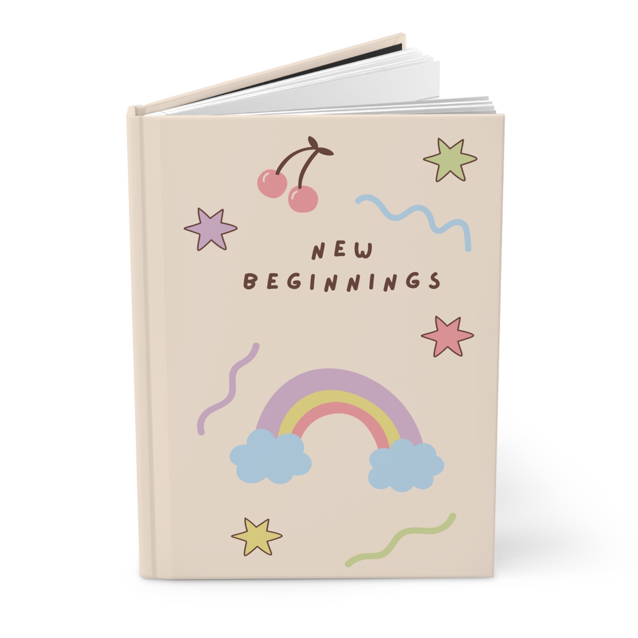 New Beginnings Hardcover Journal, Pastel Rainbow & Cute Doodles Notebook for mindful journaling and back to school Paper products La Vie Bien New Beginnings Hardcover Journal, Pastel Rainbow & Cute Doodles Notebook for mindful journaling and back to school