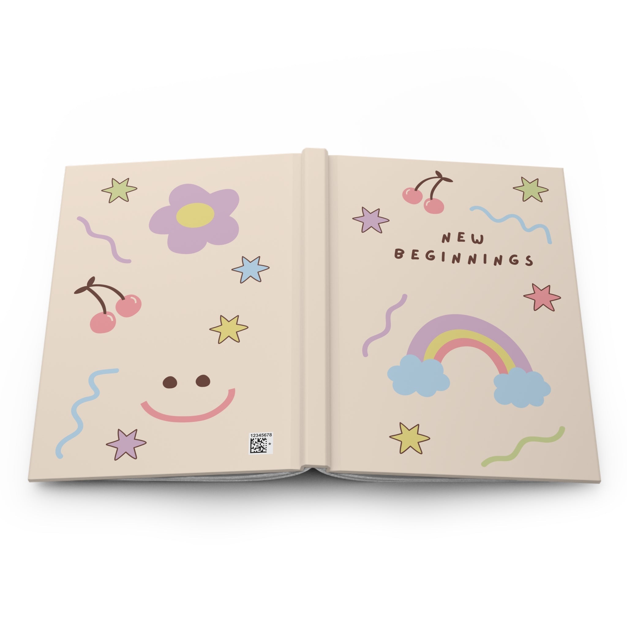 New Beginnings Hardcover Journal, Pastel Rainbow & Cute Doodles Notebook for mindful journaling and back to school Paper products La Vie Bien New Beginnings Hardcover Journal, Pastel Rainbow & Cute Doodles Notebook for mindful journaling and back to school