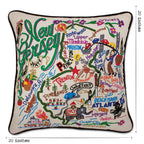 New Jersey Hand - Embroidered Pillow Pillows La Vie Bien New Jersey Hand - Embroidered Pillow