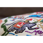 New Jersey Hand - Embroidered Pillow Pillows La Vie Bien New Jersey Hand - Embroidered Pillow