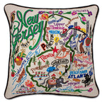 New Jersey Hand - Embroidered Pillow Pillows La Vie Bien New Jersey Hand - Embroidered Pillow