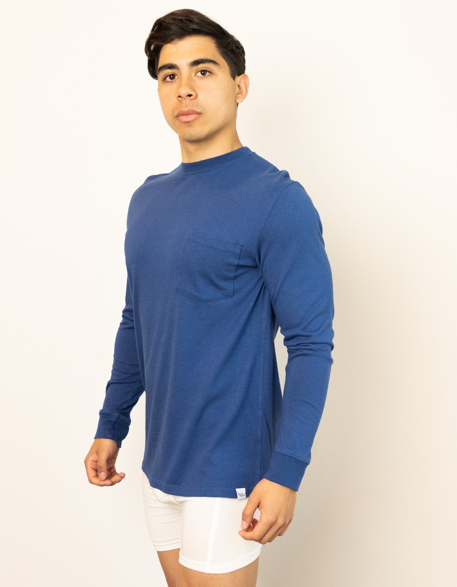 New Men's Bamboo Viscose/Organic Cotton Long Sleeve T-Shirt with Pocket mens long sleeve La Vie Bien New Men's Bamboo Viscose/Organic Cotton Long Sleeve T-Shirt with Pocket