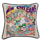 New Orleans Hand - Embroidered Pillow Pillows La Vie Bien New Orleans Hand - Embroidered Pillow