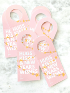 New Years Wishes Holiday Wine Bottle Gift Tag by Five Dot Post