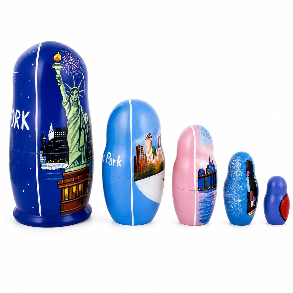 New York City Wooden Stacking Nesting Dolls Nesting Dolls > Travel La Vie Bien New York City Wooden Stacking Nesting Dolls
