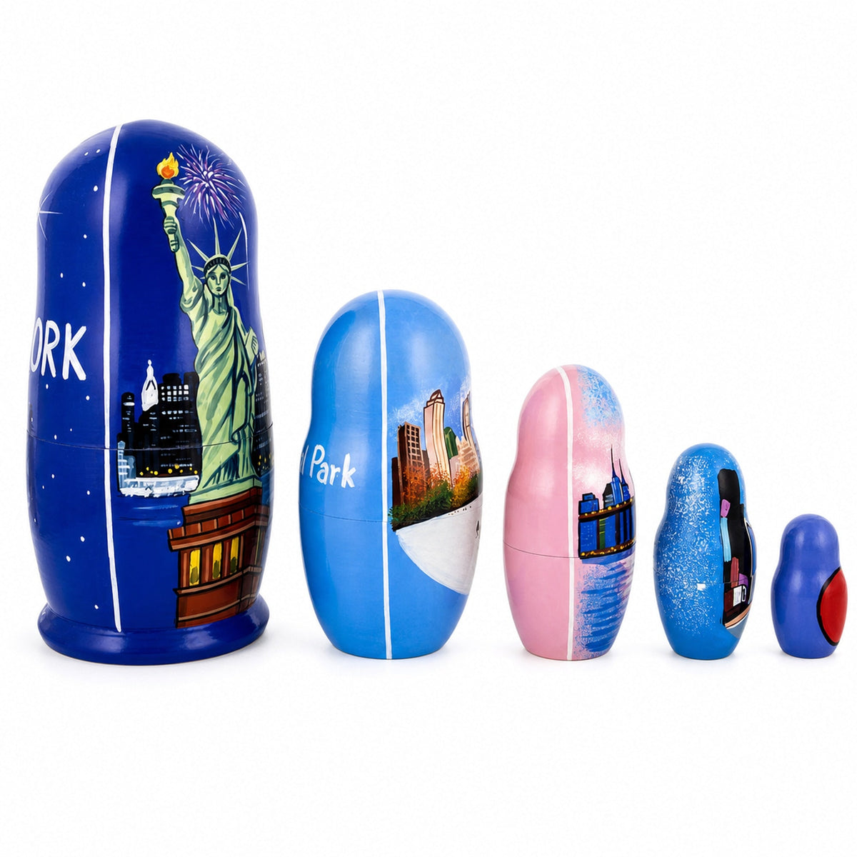 New York City Wooden Stacking Nesting Dolls Nesting Dolls > Travel La Vie Bien New York City Wooden Stacking Nesting Dolls