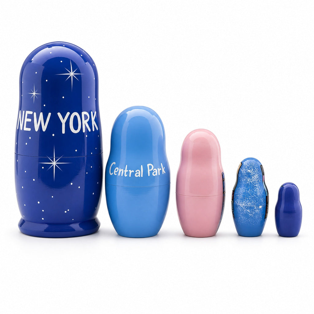 New York City Wooden Stacking Nesting Dolls Nesting Dolls > Travel La Vie Bien New York City Wooden Stacking Nesting Dolls