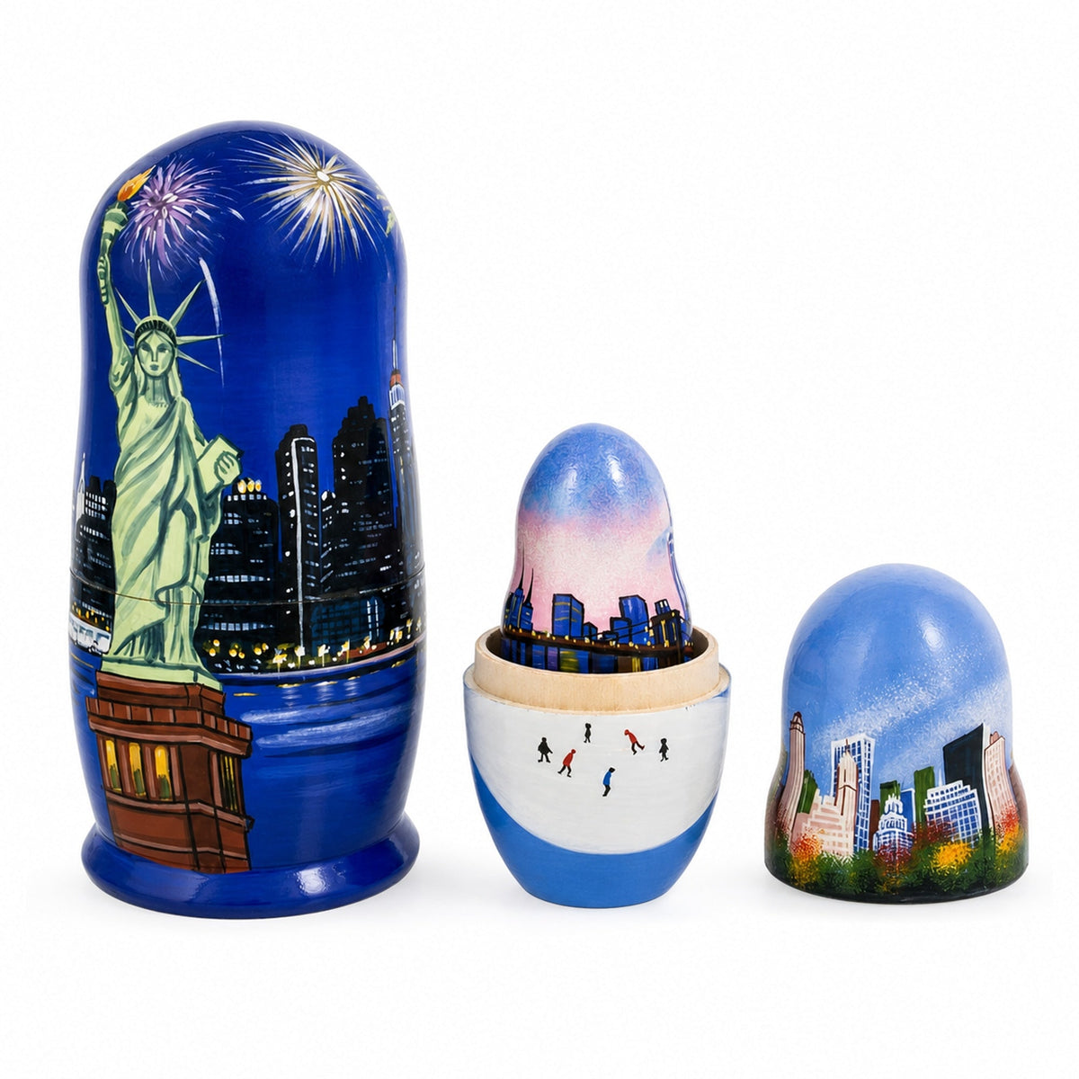 New York City Wooden Stacking Nesting Dolls Nesting Dolls > Travel La Vie Bien New York City Wooden Stacking Nesting Dolls