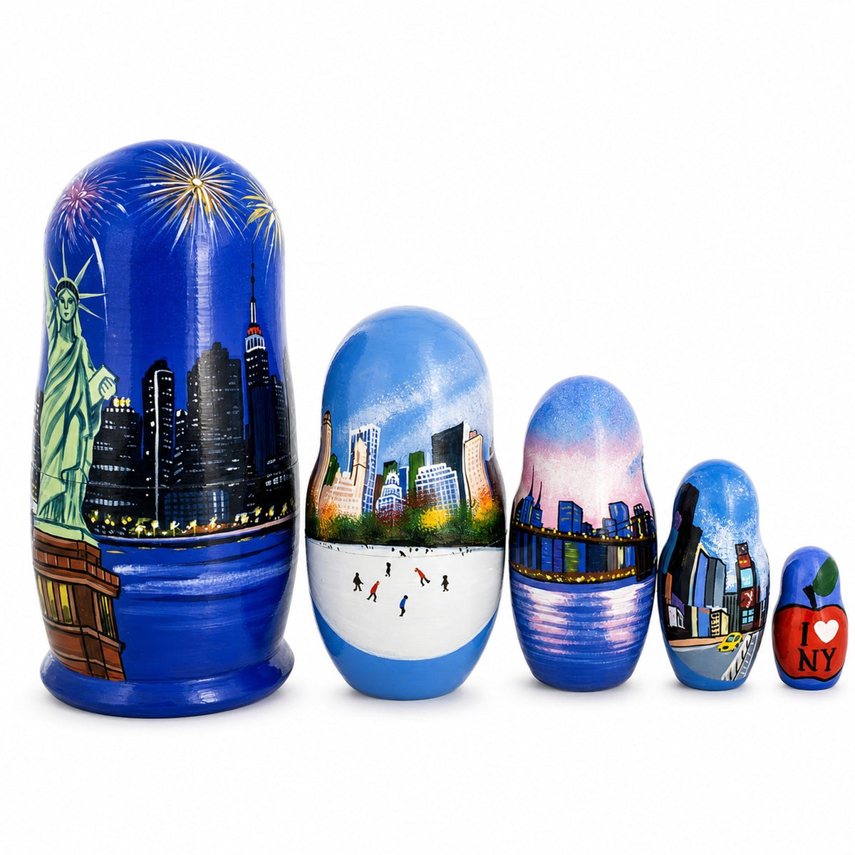 New York City Wooden Stacking Nesting Dolls Nesting Dolls > Travel La Vie Bien New York City Wooden Stacking Nesting Dolls