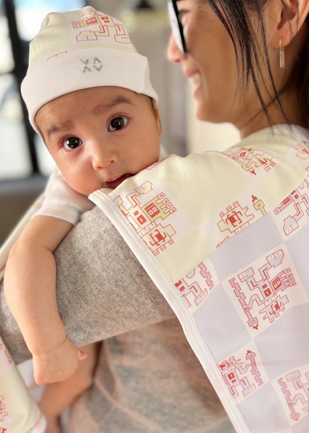 Newborn 3 pc Gift Set w Gift Box - "Protection Jaguar" RED by JAVIERA VARAS STUDIO