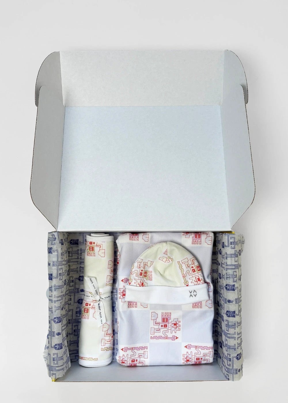 Newborn 3 pc Gift Set w Gift Box - "Protection Jaguar" RED by JAVIERA VARAS STUDIO
