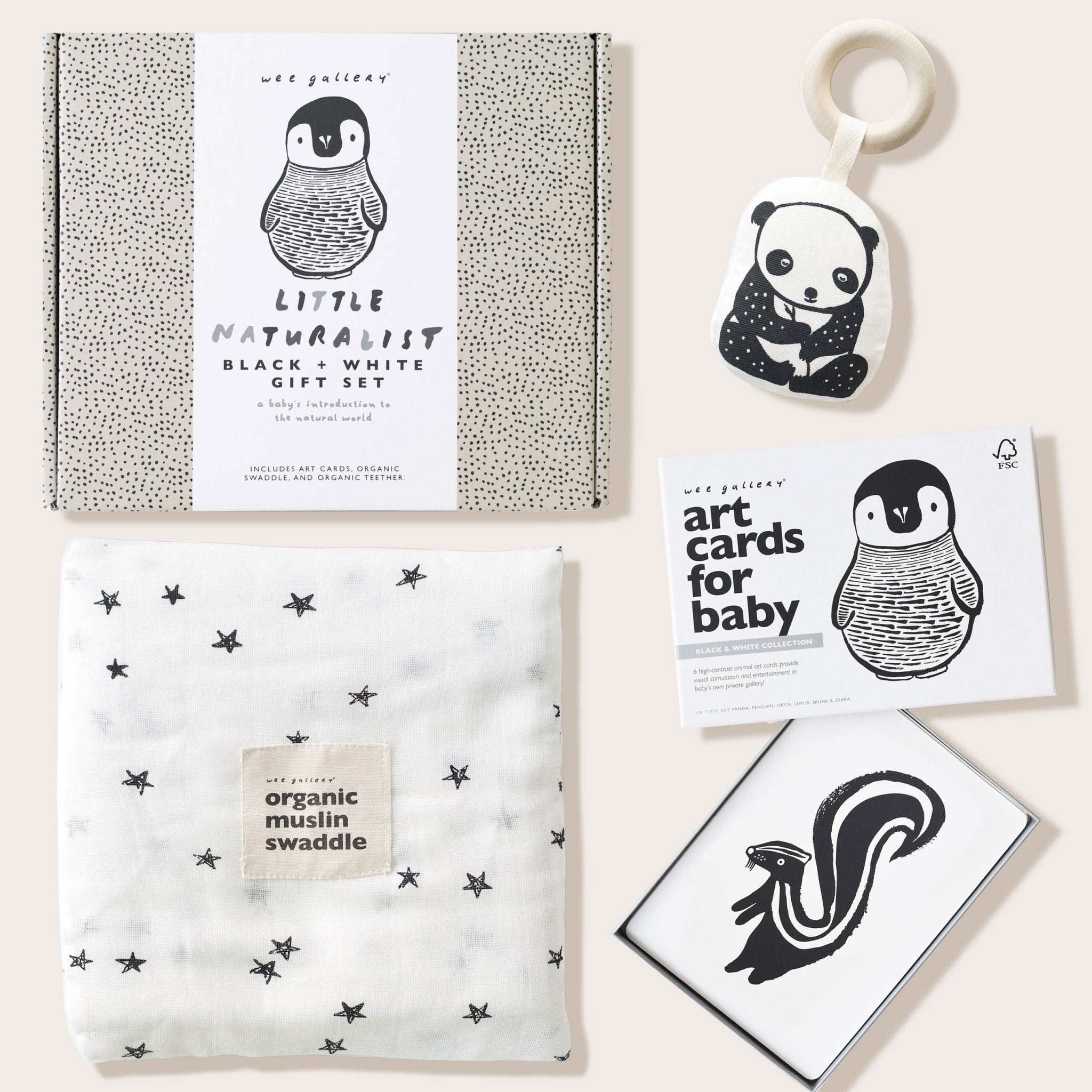Newborn Baby Gift Set - Black + White Gift Sets La Vie Bien Newborn Baby Gift Set - Black + White
