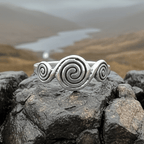 Newgrange Triple Spiral Ring in Sterling Silver Ring La Vie Bien Newgrange Triple Spiral Ring in Sterling Silver