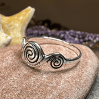 Newgrange Triple Spiral Ring in Sterling Silver Ring La Vie Bien Newgrange Triple Spiral Ring in Sterling Silver