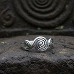 Newgrange Triple Spiral Ring in Sterling Silver Ring La Vie Bien Newgrange Triple Spiral Ring in Sterling Silver