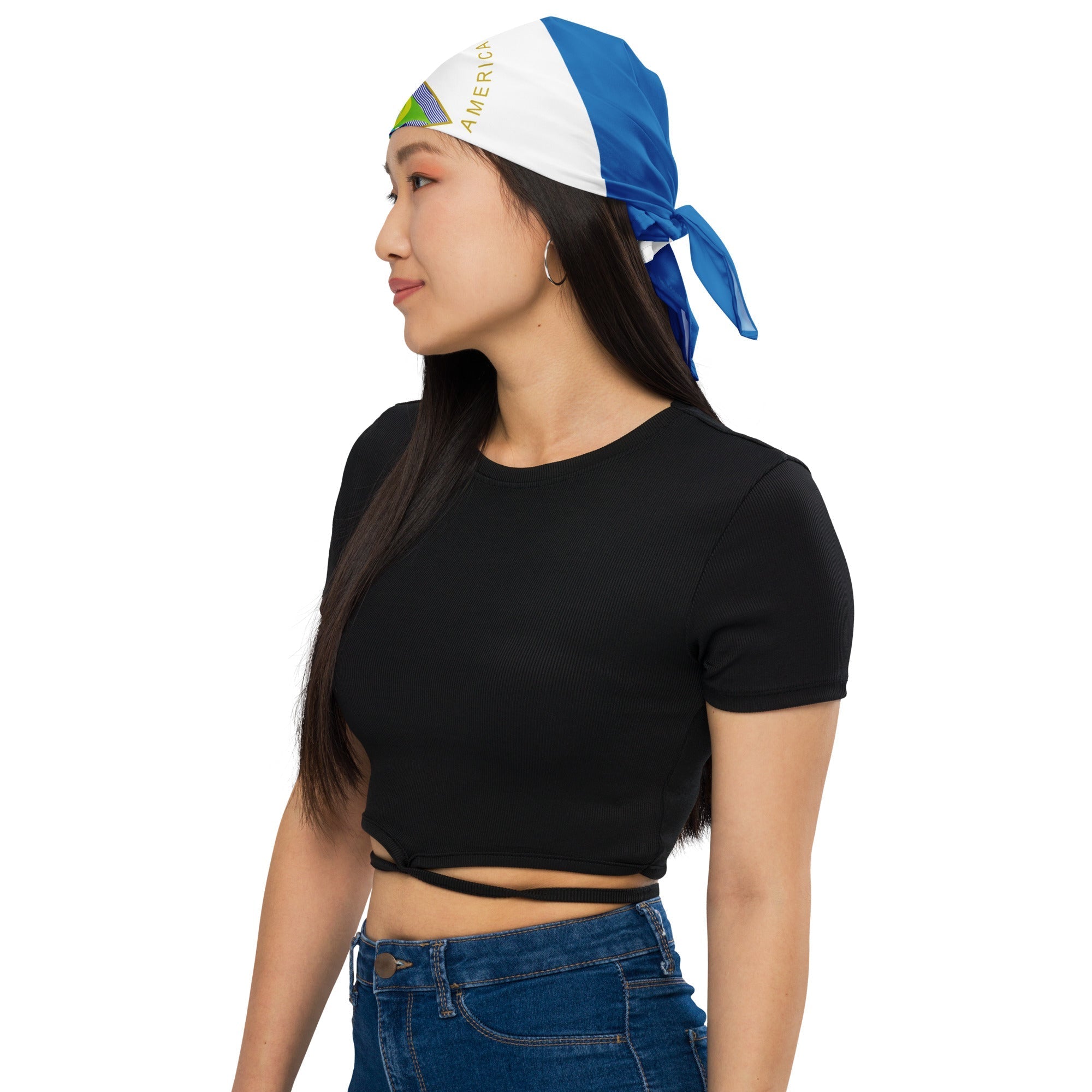 Nicaragua Flag Bandana All-Over Print Bandana La Vie Bien Nicaragua Flag Bandana