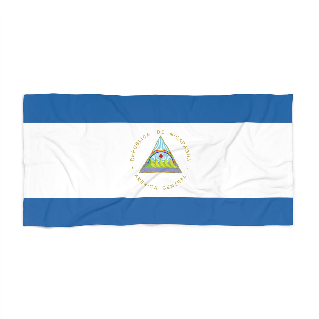 Nicaragua Flag Beach Towel Beach Towel (Generic Brand) La Vie Bien Nicaragua Flag Beach Towel