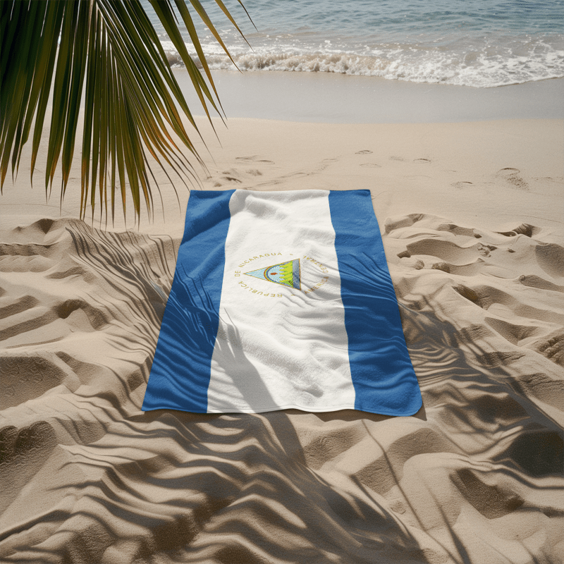 Nicaragua Flag Beach Towel Beach Towel (Generic Brand) La Vie Bien Nicaragua Flag Beach Towel