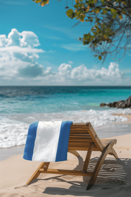 Nicaragua Flag Beach Towel Beach Towel (Generic Brand) La Vie Bien Nicaragua Flag Beach Towel
