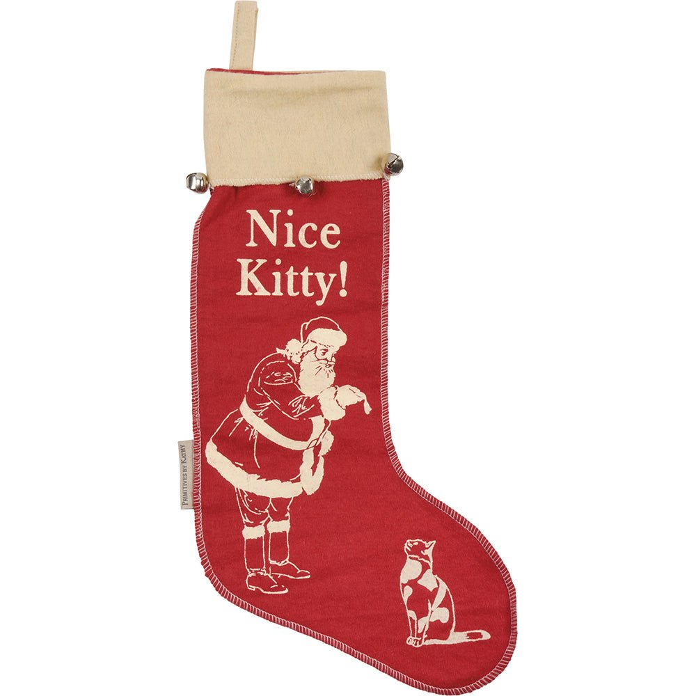 Nice Kitty Vintage Style Felt Stocking Christmas Stocking La Vie Bien Nice Kitty Vintage Style Felt Stocking